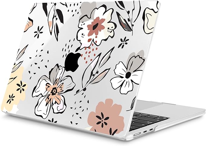Mektron for 2025 M4 MacBook Air 13.6 Inch A3240 Case Fits 2023 A2681 M2 2024 A3113 M3 Chip with Liquid Retina Display Touch ID, Printed Plastic Hard Shell Cover for MacBook Air 13.6", Floral C383