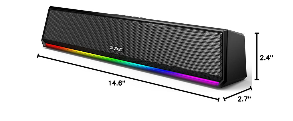 Bluedee Computer Speakers for Desktop PC, Bluetooth & USB PC Sound Bar RGB