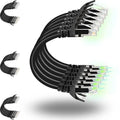 Rapink Patch Cables Cat6 5ft (24 Pack), Ethernet Patch Cable 10G Support, Cat 6 Patch Cable for Patch Panel to Switch, Flexiable Cat 6 Ethernet Cable with Gold Plated Black