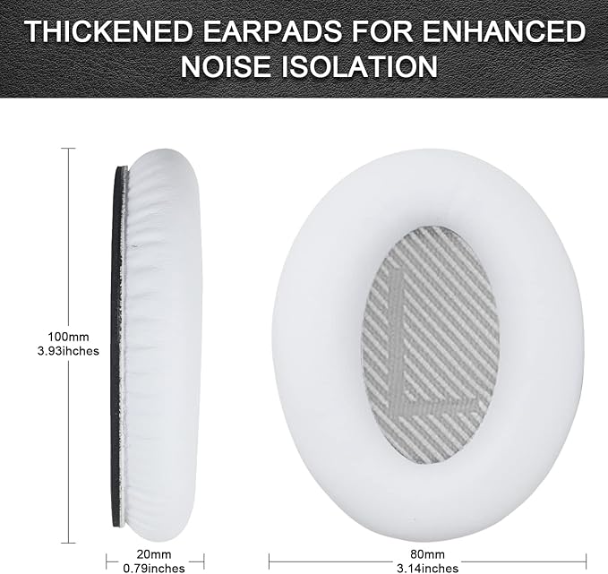 Replacement Ear Pads for Bose QuietComfort 35 35 II 15 25(qc 35 25 15/QC35 ii), Headphone Ear Covers, High Density Memory Cotton, Soft Leather, Adaptive Noise Isolation Headphones Pads Cushions