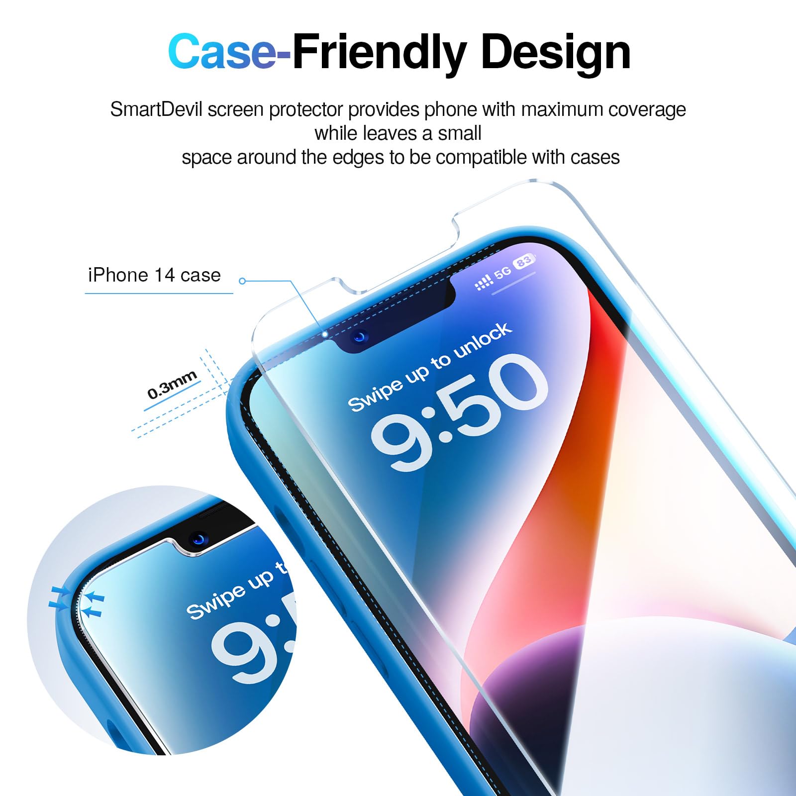 SMARTDEVIL 3 Pack for iPhone 17e/16e/14/13 Pro/13 Screen Protector