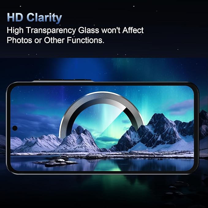 Korecase for Galaxy S25 Camera Lens Protector, 9H Tempered Glass Anti Scratch Camera Screen Protector Shockproof Film Shcokproof Metal Ring Lens Protecor for Galaxy S25,Colorful