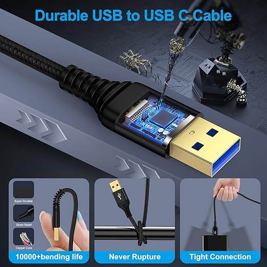 USB 3.0 A to A, 6 FT, Male to Male Cable Double End USB Cord Data Transfer Cord for External Hard Driver,DVD Player,Laptop Cooler,TV,Sound Bar,Monitor,USB3.0 Hub,Projector,Set Up Box,Printer,Camera