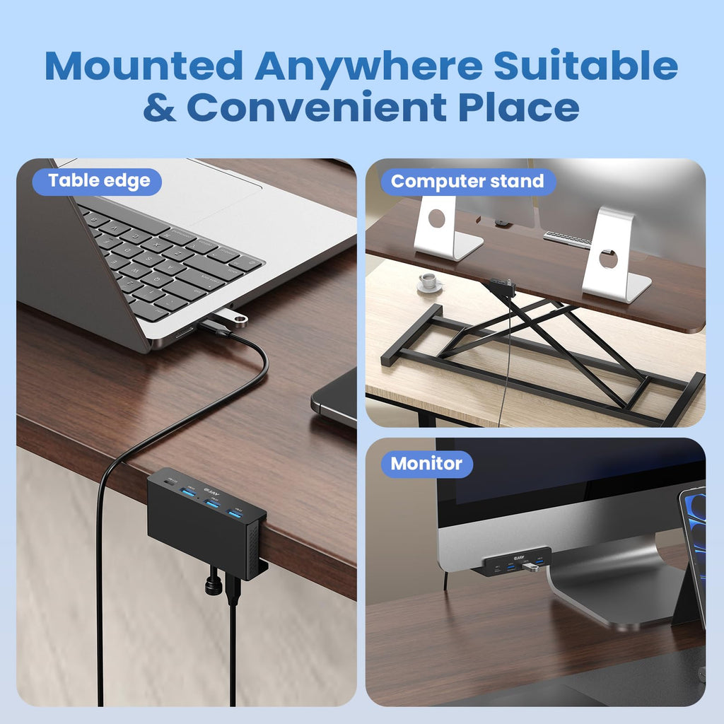 EJAY Desk Mount USB Hub (3A1C)