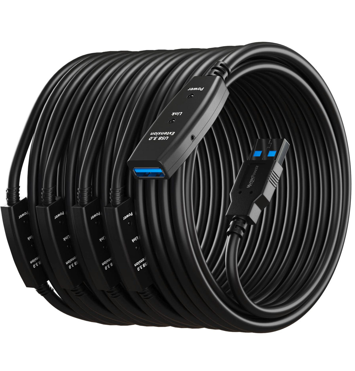 MutecPower 16 Feet Active USB Extension Cable 3.0 Male to Female with A Extension chipset Signal Booster - Active Extension/Repeater Cord 5 Meters / 16 Feet
