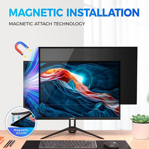 2 Pack Hidden Design Magnetic Computer Privacy Screen Filter 27 inch