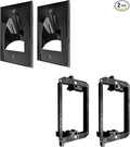 2 Pack Wall Plate Cable Pass Through with Bracket - In Wall Cable Management Kit - Recessed Cable Wall Plate Pair with Single Gang Low Voltage Mounting Bracket - Decorator Cover for Low Voltage Cables