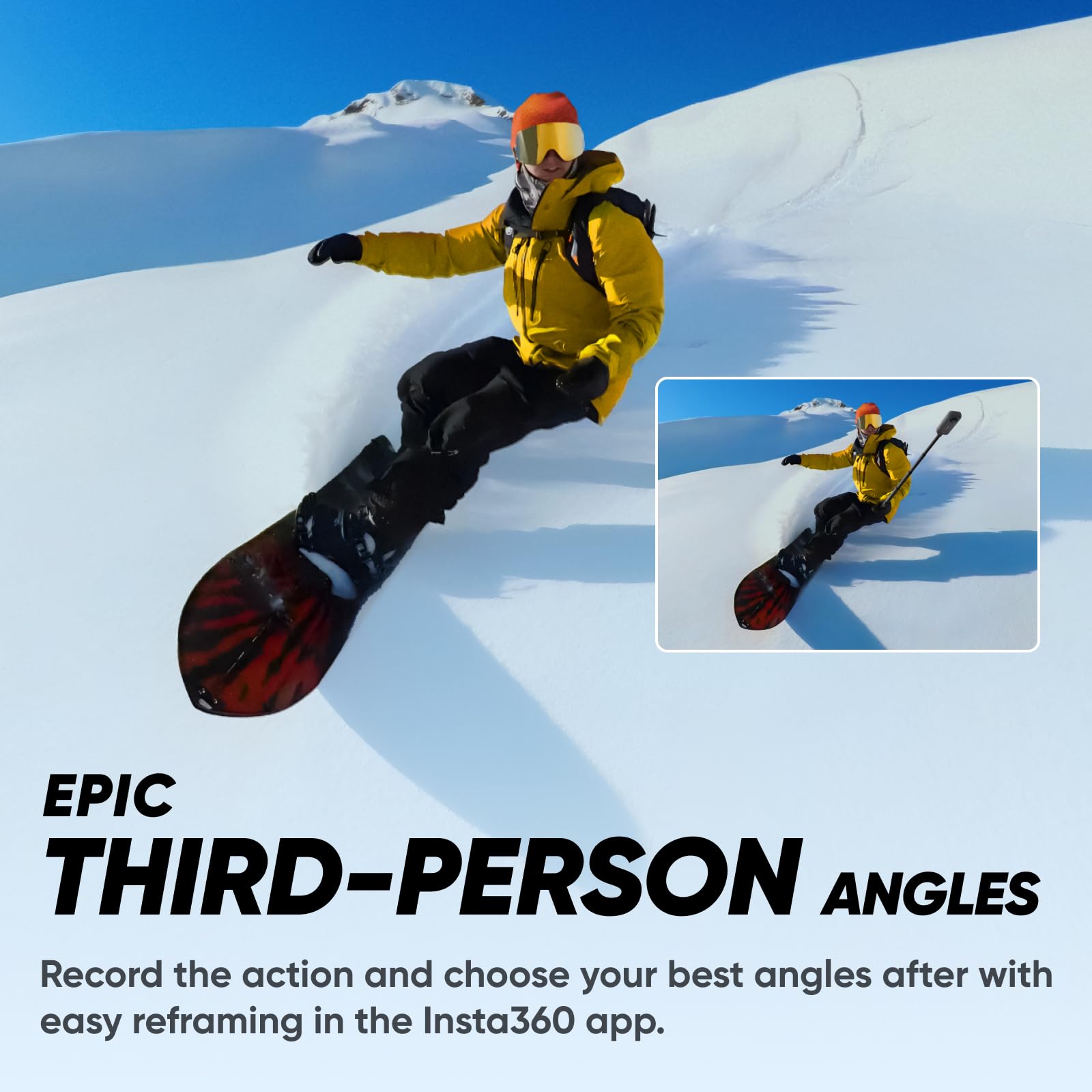 Insta360 X3 Snow Kit (New Version) - 360 Action Camera with 5.7K 360 Active HDR Video, 4K Single-Lens Camera, Waterproof, FlowState Stabilization, 2.29" Touchscreen, AI Editing, Wintersports