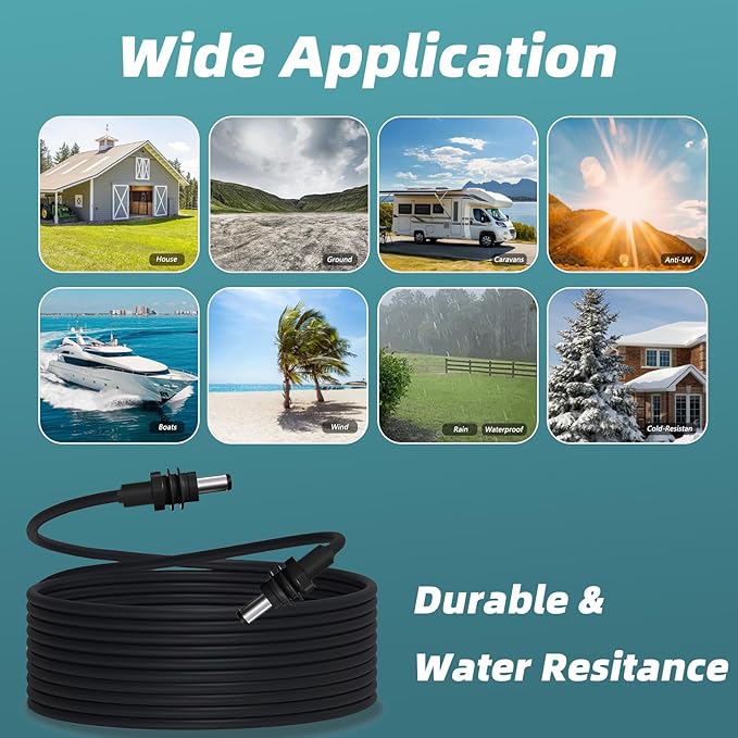 DC5521 Power Extension Cable for Starlink Mini,10FT 25FT 50FT 16AWG Waterproof DC 5521 Cord, DC Male to Male Extension Cable for Starklink Mini Work with 20V/65W+ PD Source (Male to Male 50 FT)