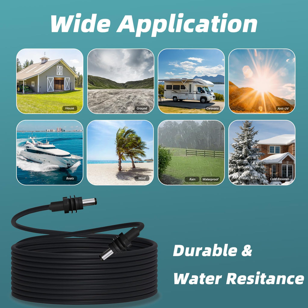 DC5521 Power Extension Cable for Starlink Mini,10FT 25FT 50FT 16AWG Waterproof DC 5521 Cord, DC Male to Male Extension Cable for Starklink Mini Work with 20V/65W+ PD Source (Male to Male 10 FT)