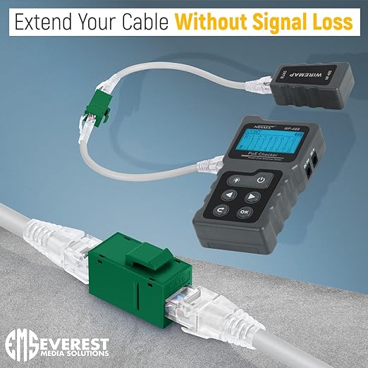 Everest RJ45 CAT6 Keystone Coupler in Green (48-Pack) - RJ45 Coupler - Cat6 Keystone Jacks