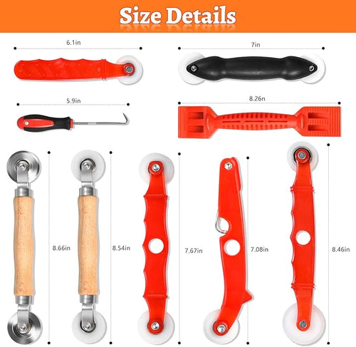 9 in 1 Screen Repair & Replacement Kit, Window Screen Roller Tool Set