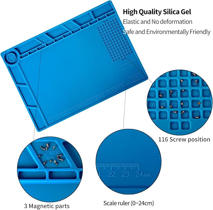 Kaisi S140 Magnetic Insulation Silicone Soldering Mat Magnetic Repair Mat