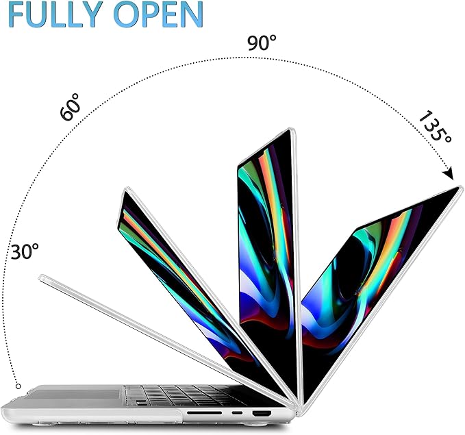 Mektron Case for MacBook Pro 16" M3 A2991 M2 A2780 M1 A2485 (2021/2022/2023) Pro/Max Chips with Touch ID, Hard Shell Plastic Laptop Cover Keyboard Cover Screen Protector, Cloud & Lightning