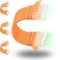 Rapink Patch Cables Cat6 5ft (24 Pack), Ethernet Patch Cable 10G Support, Cat 6 Patch Cable for Patch Panel to Switch, Flexiable Cat 6 Ethernet Cable with Gold Plated Orange