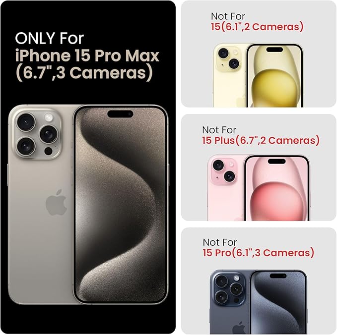 FireNova Designed for iPhone 15 Pro Max Case, Silicone Upgraded [Camera Protection] Phone Case with [2 Screen Protectors], Soft Anti-Scratch Microfiber Lining Inside, 6.7 inch, Black