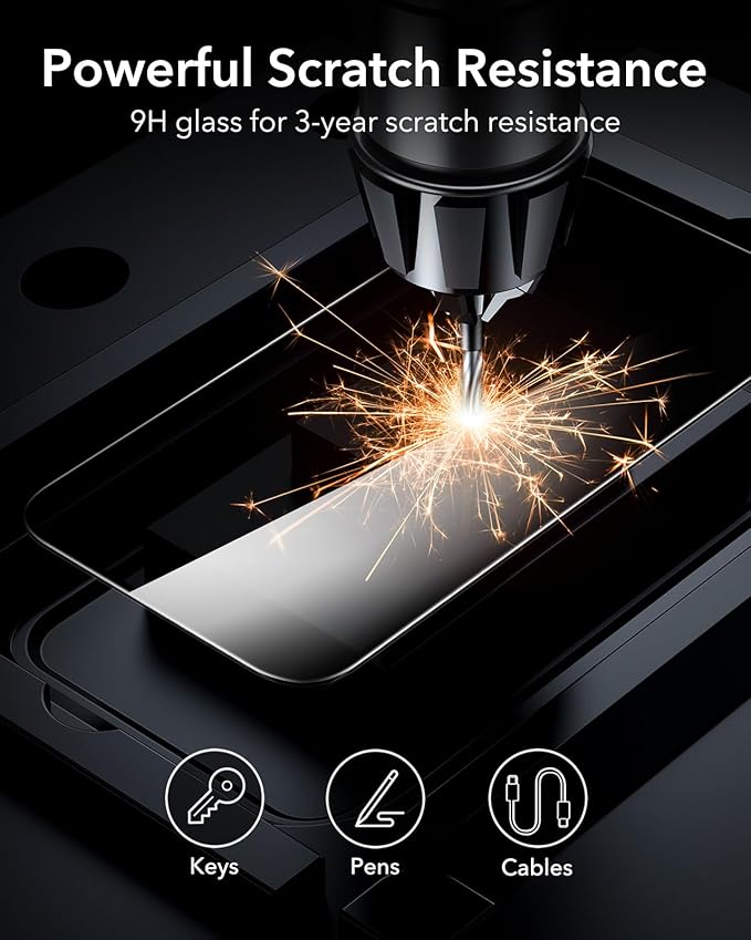 ESR 3 Pack for iPhone 16 / iPhone 15 Privacy Screen Protector, Anti-spy Tempered-Glass Privacy Screen Protector with Flawless Fit Tray, Micro-curved Edges, Case Friendly