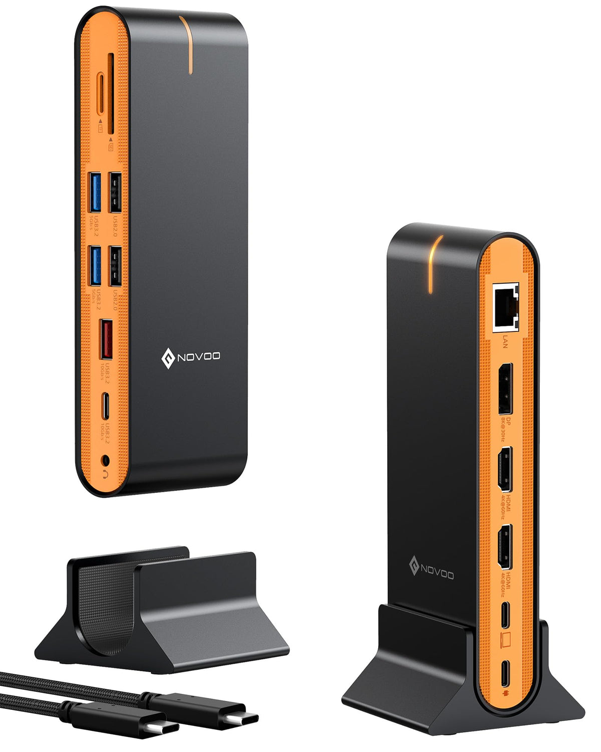 USB C Docking Station Quad Display, 14-in-1 Laptop Docking Station Dual Monitor, 8K@30Hz DP, Dual 4K@60Hz HDMI, VGA, 5 USB Data Ports, 100W PD, Ethernet, SD/TF, Mic/Audio, USB C HUB, Thunderbolt Dock