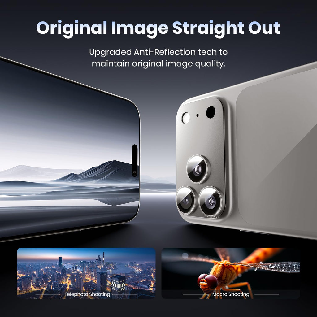 Hoerrye for iPhone 17 Pro Max Camera Lens Protector - 12FT Shatterproof