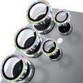 WSKEN for Samsung Galaxy S25 Ultra Camera Lens Protector - Ultra Thin Case Friendly, 9H Shatterproof Tempered Glass with Aluminum Metal Circle Camera Screen Protector Cover Accessories, Glitter Color