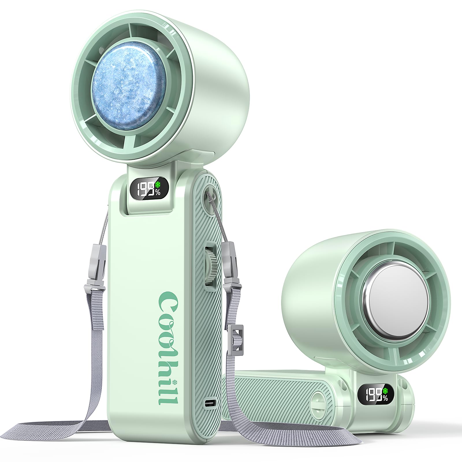 Coolhill Pro Handheld Portable Fan with Ice Cooler 199-Speed 5500mAh
