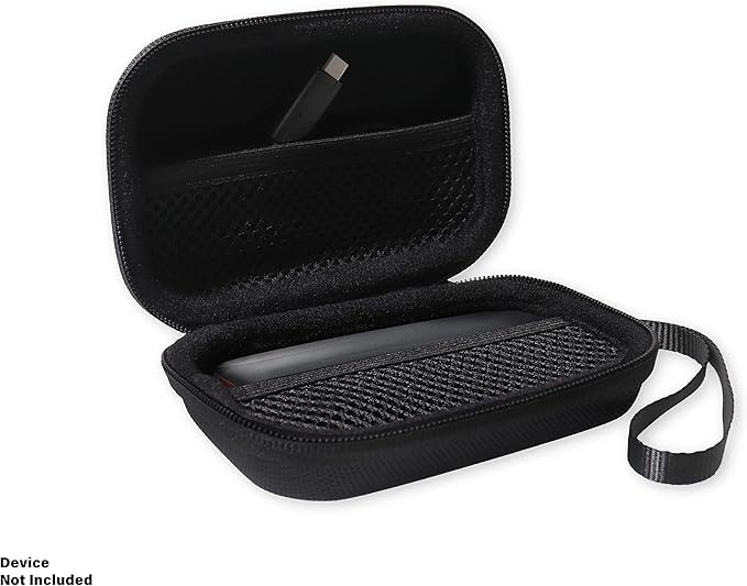 InGo Portable SSD Case - Compatible with SanDisk 1TB Extreme & Samsung X5 - Thunderbolt 3 - Carabiner, Mesh Pocket, Elastic Strap