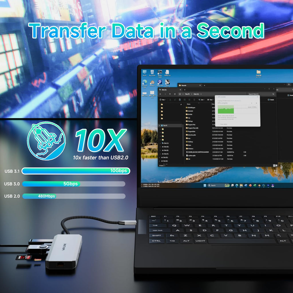 Laptop Docking Station,WAVLINK Triple Monitors Dock,Dual DisplayPort,HDMI