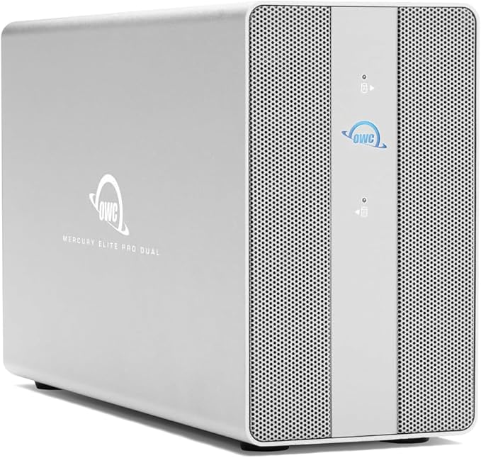 OWC 24TB Mercury Elite Pro Dual USB-C/Thunderbolt 3 External Raid Storage Enclosure with 3Port HUB for Mac and PC