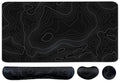Topographic Large Mouse Pad and Keyboard Wrist Rest, Desk Pad for Keyboard and Mouse, 4-in-1 Large Gaming Mouse Pad with Wrist Support, Non-Slip Desk Mat for Home Office Study Game-Topographic Contour