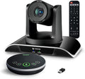 TONGVEO All-in-One Conference Room Video Camera System Bundle HD 1080P 60fps 3X Optical Zoom USB3.0 HDMI PTZ Camera and Bluetooth Conference Speakerphone with Microphones