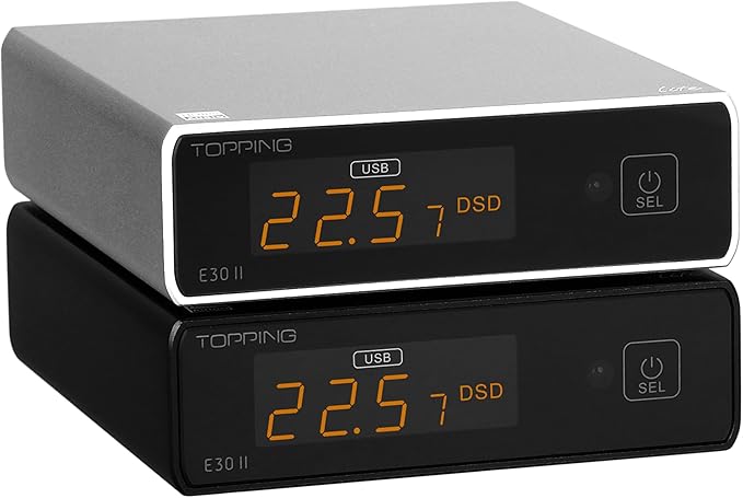 Topping E30II lite DAC Preamp - AK4493S Hi-Res XMOS XU208 DAC 32Bit/768kHz DSD512 DSD Direct Mode for USB/Coax/Opt Inputs RCA HiFi Stereo Digital Audio Decoder(Black)