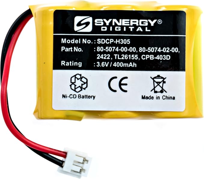 Synergy Digital Cordless Phone Battery, Works with AT&T-Lucent 2422 Cordless Phone, (Ni-CD, 3.6V, 400 mAh) Ultra Hi-Capacity Battery