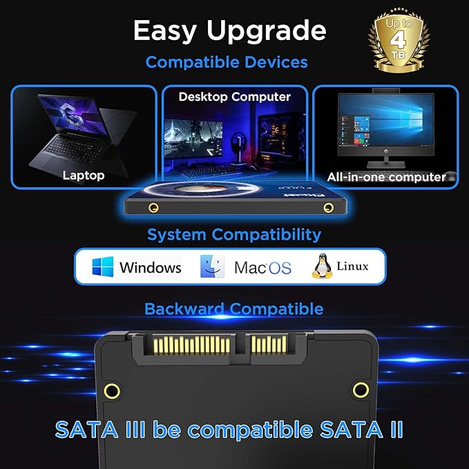 FX815 2TB SSD, 2.5" SATA SSD, Internal Solid State Drive, Up to 560MB/s, 3D NAND SLC Cashe, Compatible with Laptop & PC Desktop