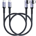 Short USB 4 Cable Right Angle [1.5FT 2 Packs], 240W Fast Charging with High Speed 40Gbps Data Transfer and 8K Video Display Compatible with iPhone 16/16 Plus/16 Pro Max, MacBook, Galaxy S23