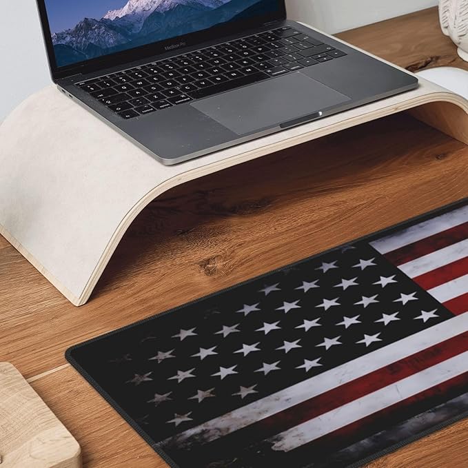 Gaming Mouse Pad American Flag Mouse Mat Non-Slip Rubber Carpet Pad for Computer Keyboard & Gaming Accessories 31.5×11.8 Inches