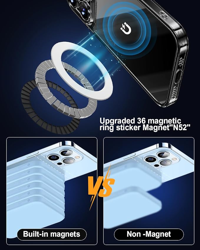 Magnetic Adapter Rings 2PCS Compatible for Magsafe,for Kindle Pop Socket Magnetic,for Magsafe Accessories & Wireless Charging for iPhone 16/15/14/13 Mini Plus Pro Max/Pixel 8/ S24 Ultra/ S23 and More