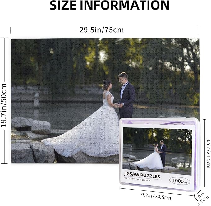 Custom Jigsaw Puzzle from Photos 300/500/1000 Pieces Personalized Wooden Picture Puzzles Gift for Adult Family Friends,Birthday,Valentine's Day (Horizontal 1000PCS)