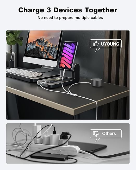 Multi Charging Cable 2Pack 4FT, 3 in 1 Charger Cable Braided Universal Phone Charging Cord with Lightning/Type C/Micro USB Ends, Multiple USB Cable for iPhone 16 15/Samsung/Google Cell Phones and More