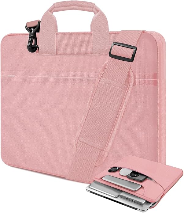 Universal Laptop Shoulder Bag 13-17.3 Inch Shockproof Briefcase with Multi-Pockets & Adjustable Strap for MacBook Pro/Air
