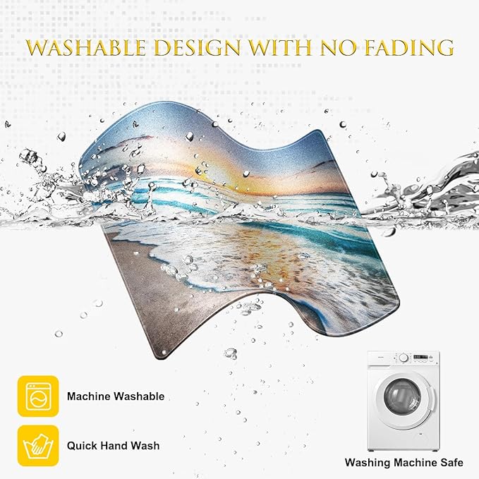 JIKIOU 3 Pack Mouse Pad with Stitched Edge, Comfortable Mouse Pads with Non-Slip Rubber Base, Washable Mousepads Bulk with Lycra Cloth, Mouse Pads for Computers Laptop Mouse 10.2x8.3x0.12in Beach