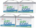 Redodo 4 Pack 12V 100Ah Lithium LiFePO4 Battery, Group 31 Battery Built in 100A BMS, Up to 15000 Cycles, 10 Years Lifetime, Perfect for RV, Off Grid, Solar, Marine, Trolling Motor