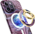 GVIEWIN Magnetic Phone Ring Holder, Compatible with MagSafe Phone Grip with Adjustable Stand, Magnet Phone Ring Kickstand for iPhone 16 Pro Max/Plus/15/14/13/12 Series/Other Phones (Quicksand)