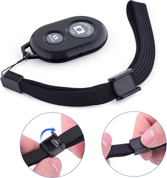Wireless Camera Remote Shutter for Smartphones (2 Pack), zttopo Wireless Phone Camera Remote Control Compatible with iPhone/Android Cell Phone - Create Amazing Photos and Selfies, Wrist Strap Included