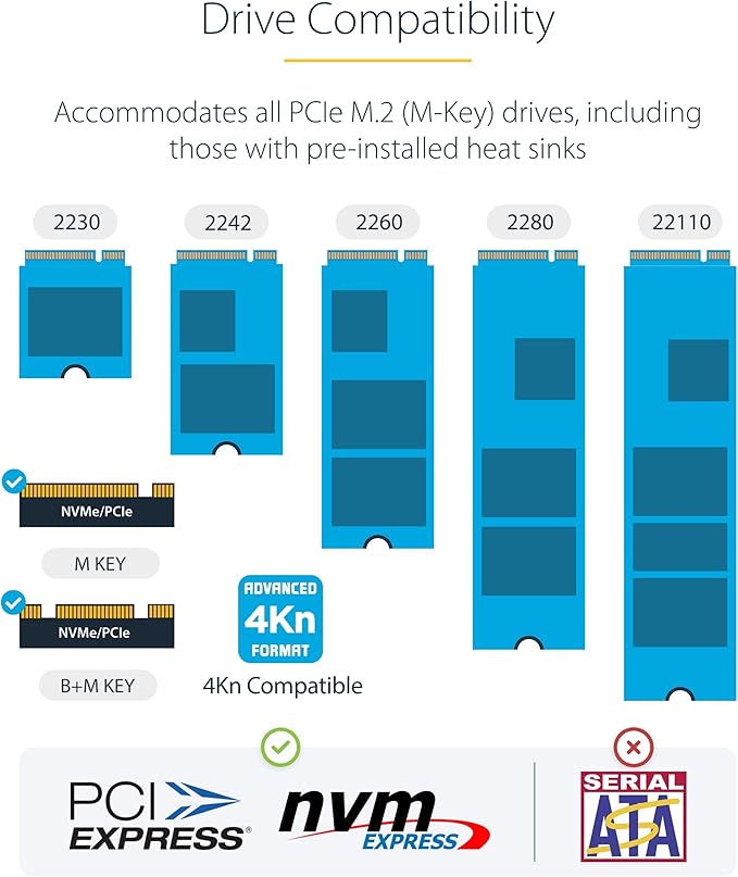 StarTech.com 1:1 M.2 NVMe Drive Duplicator, 90GBpm Standalone M.2 SSD Cloner/Copier, USB-C 3.2 20Gbps M.2 Dual-Bay Drive Dock