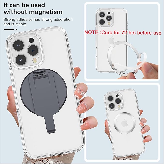 BAISRKE Magnetic Belt Clip Phone Holder, Strong Magnetic Waist Clip Compatible with Phone Cases, Portable & Versatile Accessory for Travel & Outdoor Use (Gunmetal Gray)