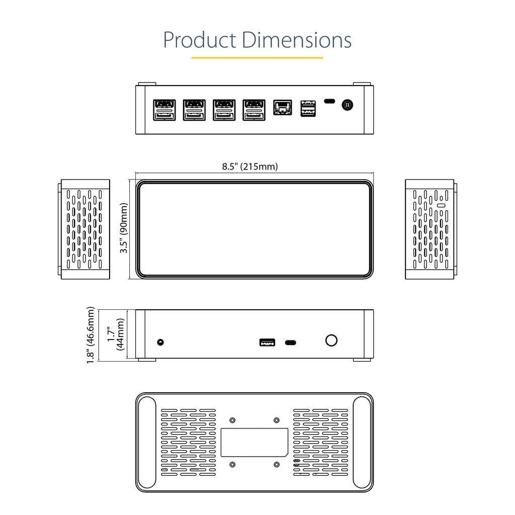 StarTech USB-C Quad 4K Dock, MacBook Pro/Air M1-M4 & Windows, 100W, DP HDMI