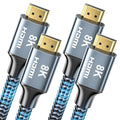 8K HDMI Cable 15 ft 2Pack, 48Gbps High Speed HDMI 2.1 Cable, Braided HDMI Cable 2.1 8K 60Hz 4K 120Hz Support for HDR eARC HDCP 2.2/2.3, HDMI Cord Compatible with HDTV, Laptop, Monitor, PC
