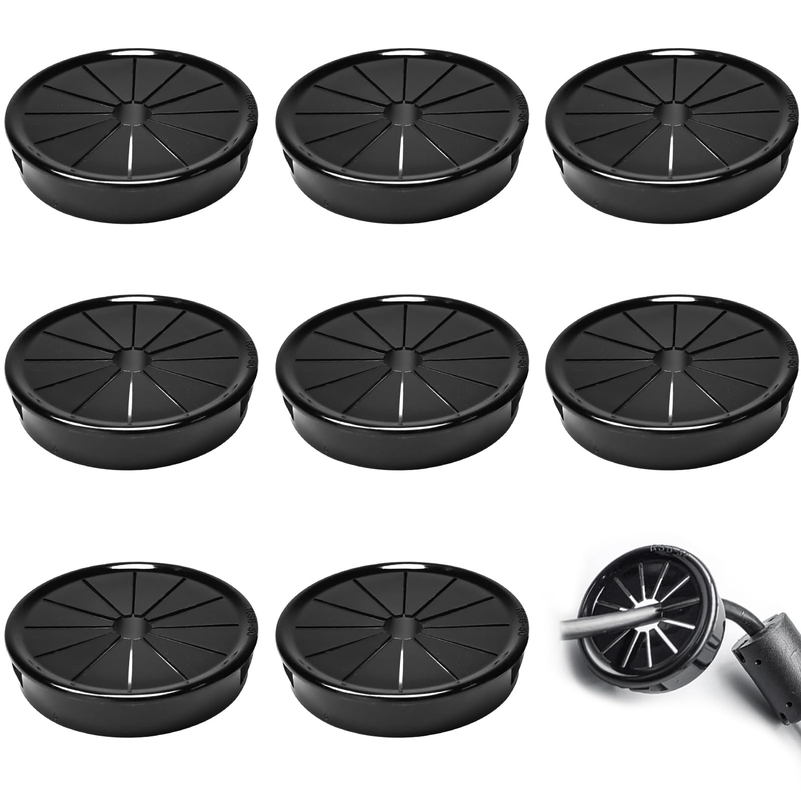 BOPOREAE Cable Grommet, Snap Bushing 2" (50 mm) Mounting Diameter