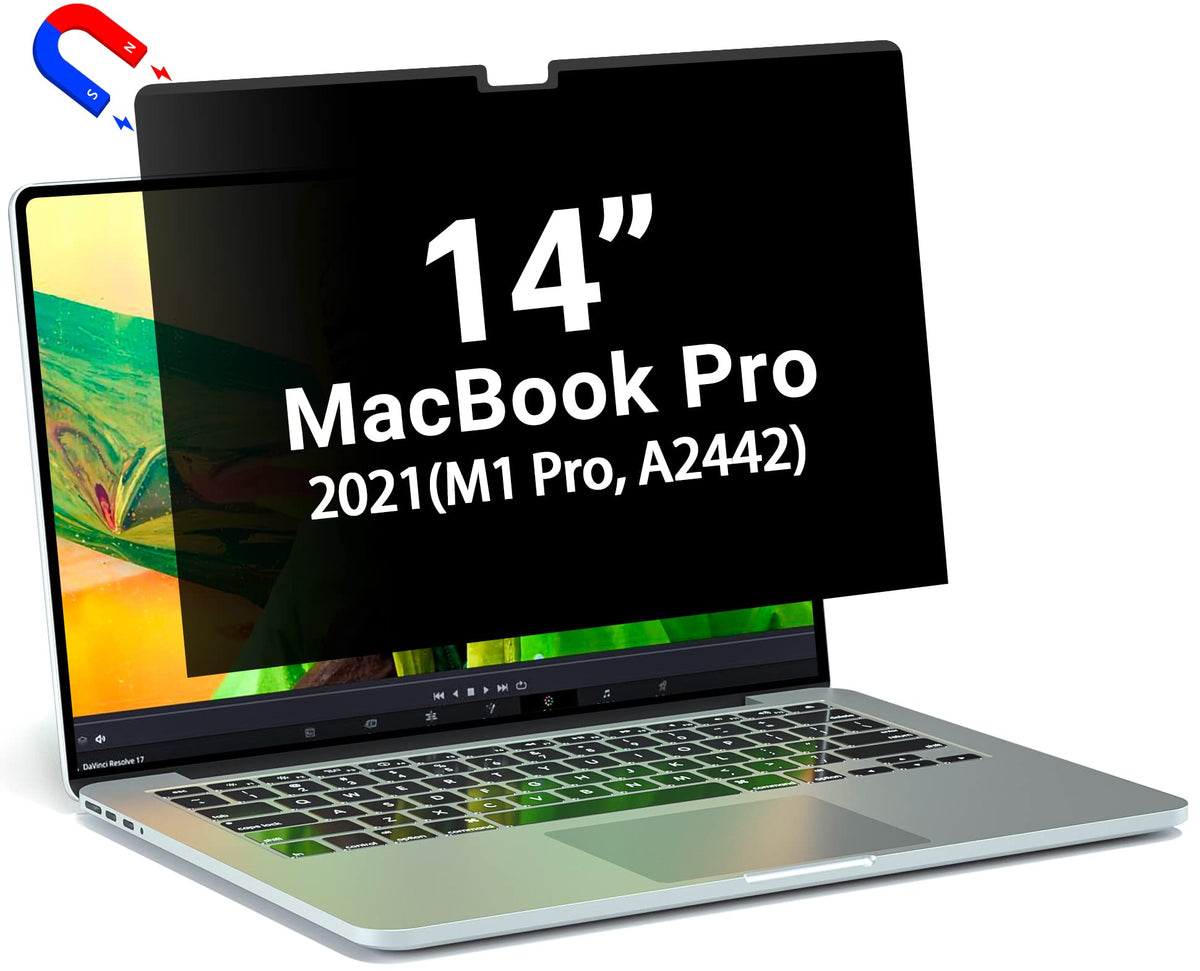 PYS macbook air 13 inch privacy screen Compatible with MacBook Air 13.3'(Released in 2018-2021: A1932,A2179,A2337)-Anti Glare，Webcam Cover Slider，Provide Privacy, Ultra Slim，Easy On