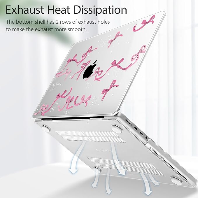 Tuiklol for MacBook Pro 14 Inch Case 2024-2021 Release M4 A3112 A3401 A3185/M3 A2918 A2992/M2 A2779/M1 A2442 Pro/Max,Hard Shell Case with Keyboard Cover & Screen Protector for Touch ID,Bow